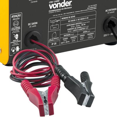 Carregador De Bateria Automotivas 220v CBV1600 Vonder Carga Rápida E Carga Lenta 32ah-150ah