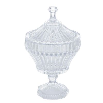 Potiche de Cristal com Pé Bomboniere 11,5x20cm Lyor Renaissance Baleiro