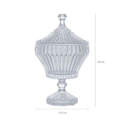 Potiche de Cristal com Pé Bomboniere 11,5x20cm Lyor Renaissance Baleiro