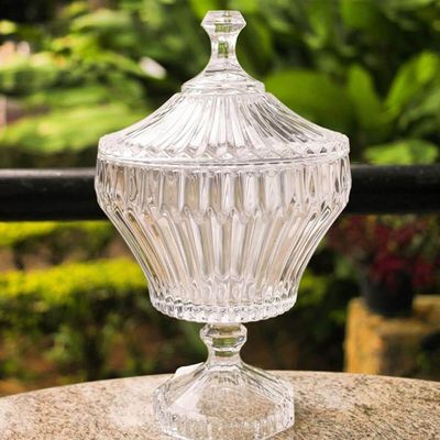 Potiche de Cristal com Pé Bomboniere 11,5x20cm Lyor Renaissance Baleiro