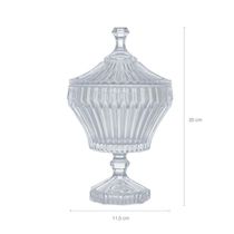 Kit 3 Potiches de Cristal Bomboniere com Pé 11,5x20cm Lyor Renaissance Decorativo