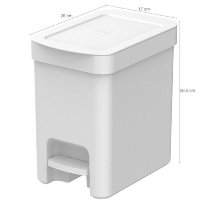 Lixeira de Banheiro com Pedal e Aro Interno Polipropileno 6 Litros Trium OU Branco