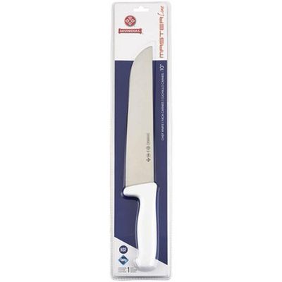 Faca Mundial para Açougueiro de Carne 10' Masterline em Aço Inox Cabo Plástico Branco
