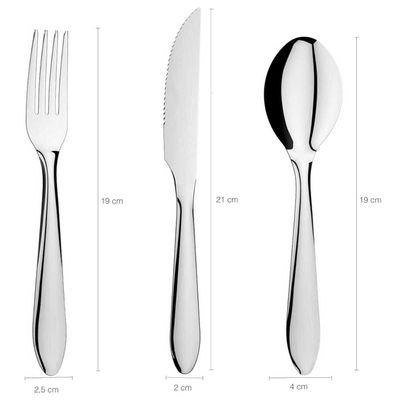 Faqueiro 24 Peças Jogo de Talheres Faca Garfo Colher Colherinha Aço Inox Brinox 6 Pessoas