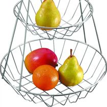 Fruteira Dois Andares Aço Cromado Para Bancada Mesa Cozinha