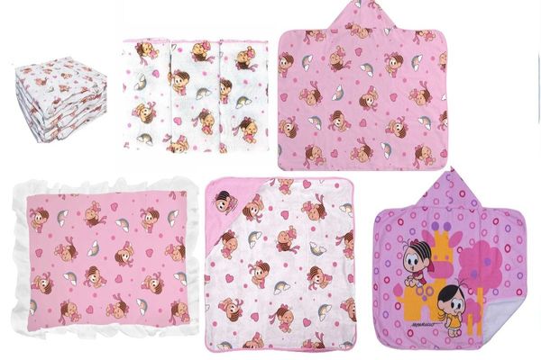 KIT ENXOVAL BEBE TURMA DA MÔNICA 12 PEÇAS MENINA
