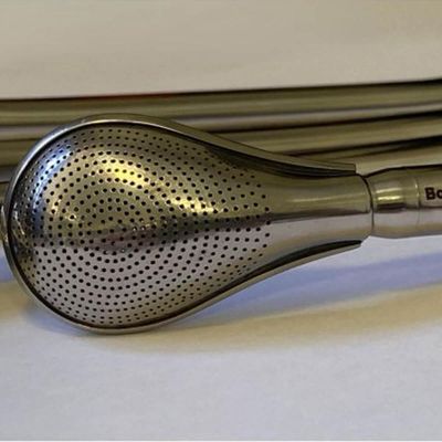 Bomba Inox para Chimarrão Mate Tererê Bojo Pera 19cm Mil Furos com Rosca