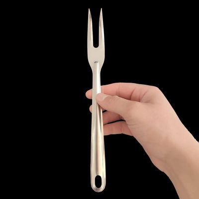 Kit 2 Garfos Trinchante Para Churrasco 24cm Grande de Cortar Carne Cozinha Inox Taumer