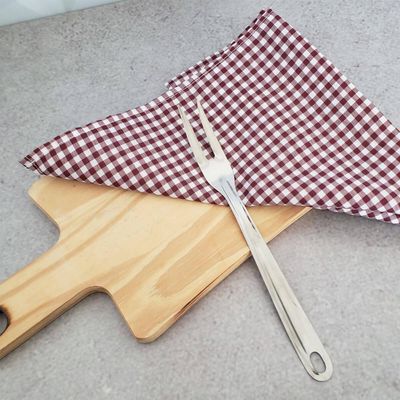 Kit 2 Garfos Trinchante Para Churrasco 24cm Grande de Cortar Carne Cozinha Inox Taumer