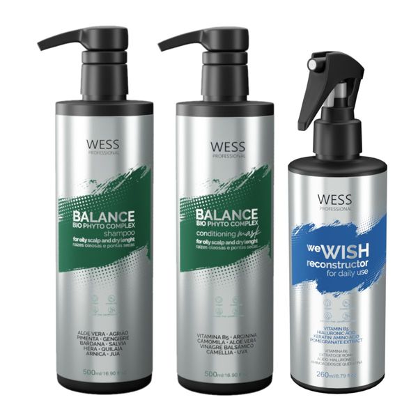 Kit Wess Balance SH + Condicionador 500ml + We Wish 260ml