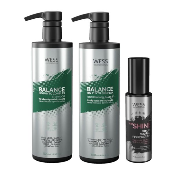 Kit Wess Balance SH + Condicionador 500ml + We Shine 45ml