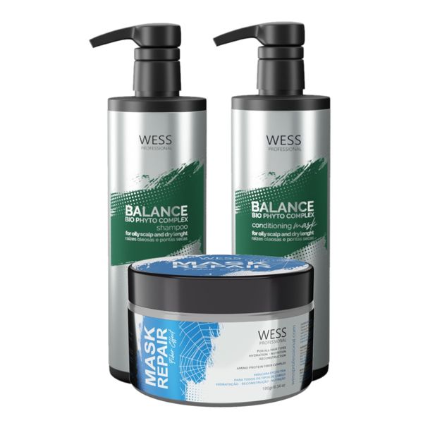 Kit Wess Balance SH + Condicionador 500ml + Mask 180g