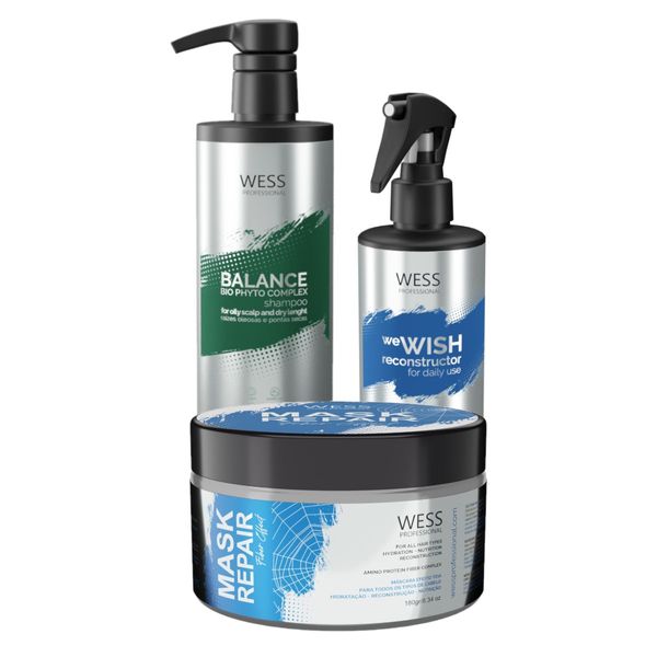 Kit Wess Balance SH 500ml + We Wish 260ml + Mask 180g