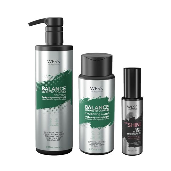 Kit Wess Balance SH 500ml + Cond 250ml + We Shine 45ml
