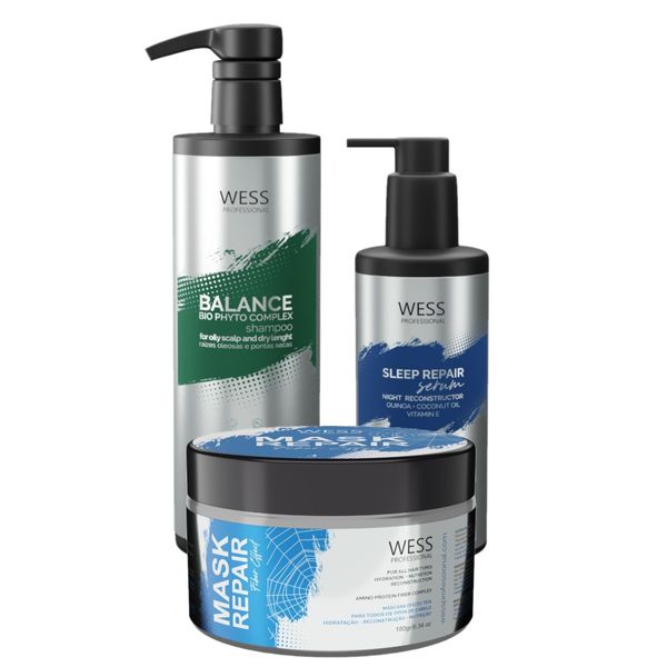 Kit Wess Balance SH 500ml + Mask 180g + Sleep 250ml