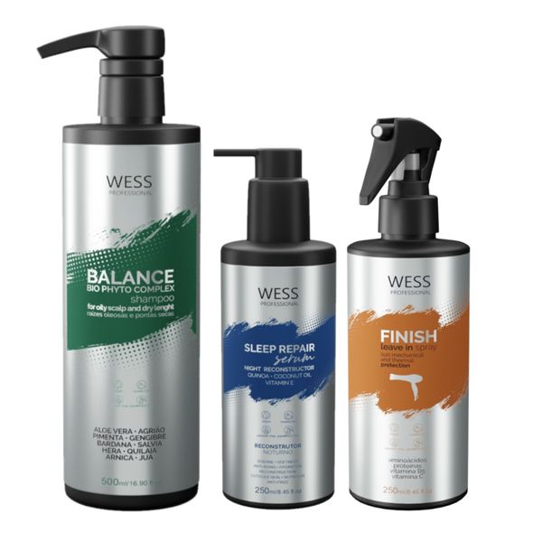 Kit Wess Balance SH 500ml + Sleep 250ml + Finish 250ml