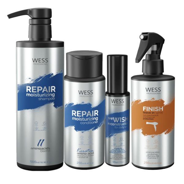 Kit Wess Repair SH 500ml+Cond 250ml+WeWish 50ml+Finish 250ml