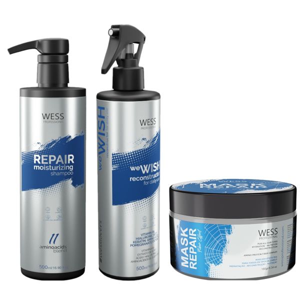 Kit Wess Repair SH 500ml + We Wish 500ml + Mask 180g