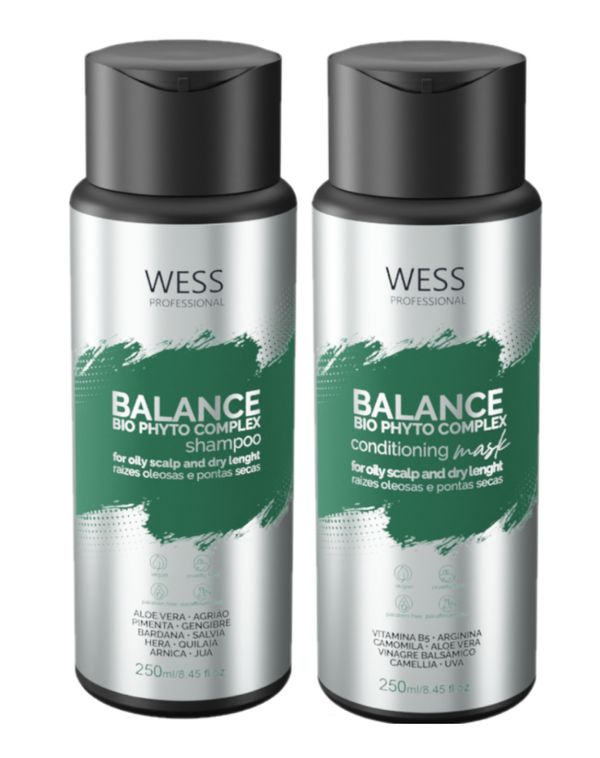 Kit Wess Balance Shampoo e Condicionador + we Wish Reconstrutor