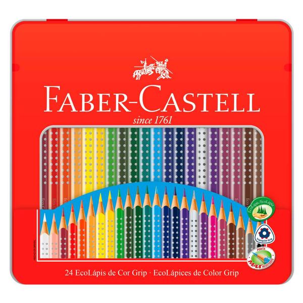 LAPIS DE COR 24 CORES LATA FABER CASTELL