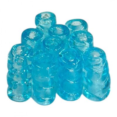 Kit com 10 Firmas Frisadas 22mm Murano Guias - Selecione a Cor Azul Claro