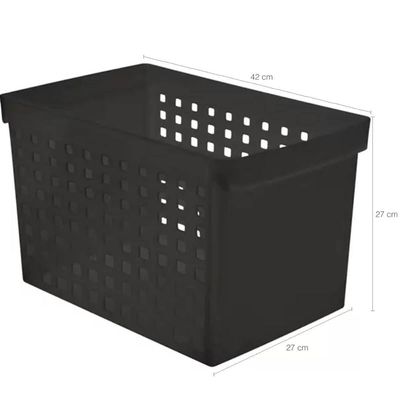 Kit 3 Caixas Plásticas para Arquivos Pastas Suspensas com Furação 42x27cm Office Line Ordene