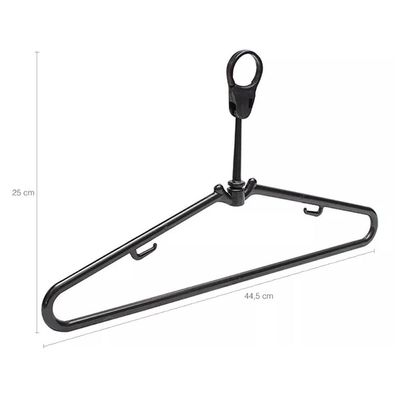 50 Cabides Antifurto Fixo Hotel Preto Clássico Inteligente de Roupas Alças 44,5cm