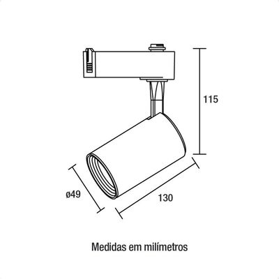 Kit 3 Spot Longo Led Mr16 Para Trilho Eletrificado Branco 6500k Frio