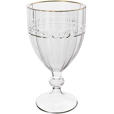 Taça Cristal 330ml Fio de Ouro Imperial Lyor Avulsa Servir Sucos Água Drinks Mesa Posta