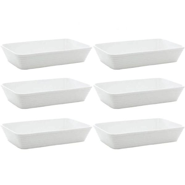 Conjunto 6 Travessas de Porcelana para Restaurante Buffet 1,2 litros Linea Lyor Branco