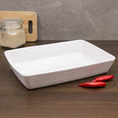 Conjunto 6 Travessas de Porcelana para Restaurante Buffet 1,2 litros Linea Lyor Branco