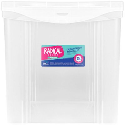 Kit 4 Caixas Organizadoras Plásticas 30L com Trava Ordene Incolor Multiuso