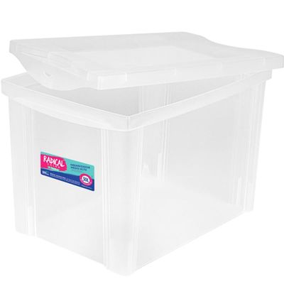 2 Caixas Organizadoras Plástica Altas 30L Ordene Organize Brinquedos Closet Incolor
