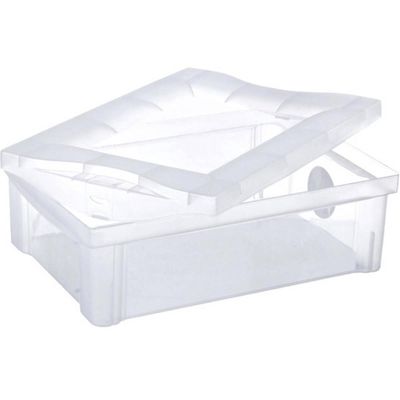 Kit 6 Caixas Organizadoras 13,5L Ordene Tampa Empilhável Closet Escritório Incolor