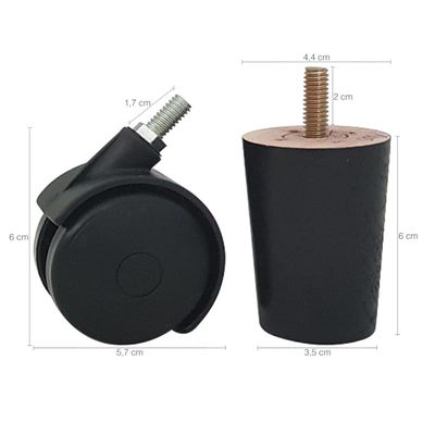 5 Pe Para Cama e 2 Rodizio Para Moveis Cama Box De Casal 6cm