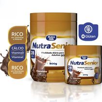 Nutra Senior 50+ Completo com 28 Vitaminas e Minerais - Pote 800g Chocolate