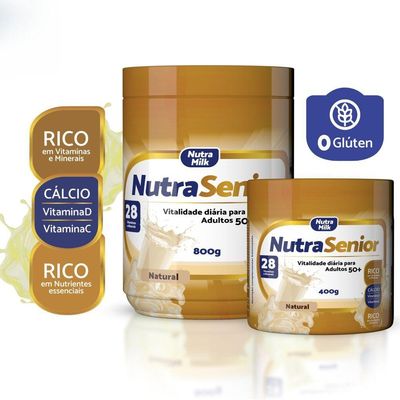Nutra Senior 50+ Completo Com 28 Vitaminas E Minerais - Pote 800g Sabor Natural