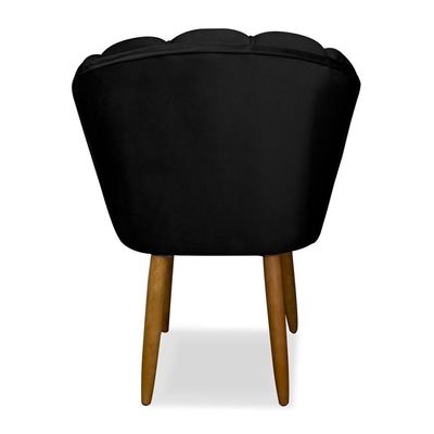 Kit 02 Cadeiras Para Mesa De Jantar Flor Pés Palito Balaqui Decor Preto