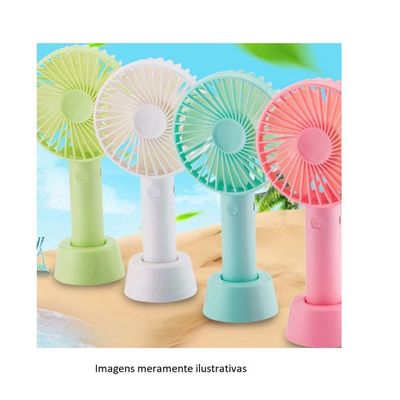 Mini Ventilador Mao E Mesa Usb Bateria Portatil 3 Velocidades Recarregavel Mão Rosa Bivolt