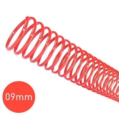 Espiral para Encadernação Vermelho 9mm 50 Folhas 100 und