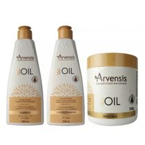 Kit Arvensis Tec Oil Shampoo + Condicionador + Máscara 500g