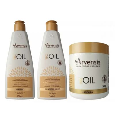 Kit Arvensis Tec Oil Shampoo + Condicionador + Máscara 500g