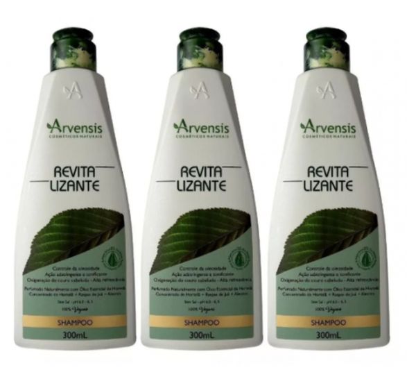 Kit Arvensis 3 Shampoo Revitalizante Capilar Antiqueda 300ml