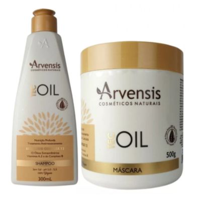 Kit Arvensis Tec Oil Shampoo Nutrição 300ml + Mascara 500g