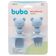 Kit Talher Treinamento Buba Silicone Azul com Escudo Ursinho +6m Garfo Colher