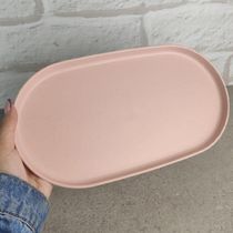 Kit 15 Travessa Oval Bambu Plástico 30x17cm Prato Servir Pet
