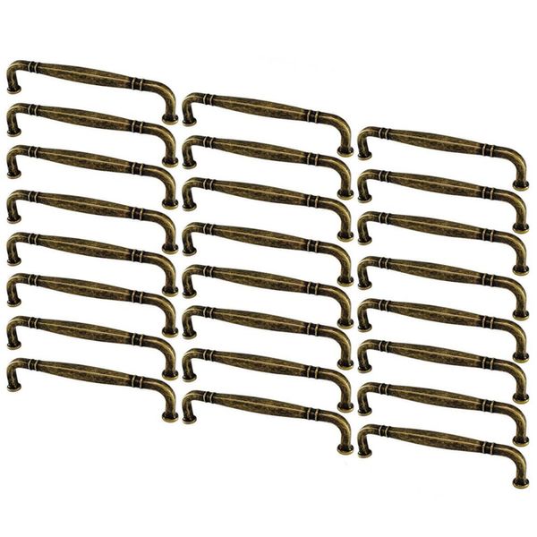 Kit 24 Puxadores para Móveis Alça Ouro Velho Tamboreado 1767 Grenade Armários Gavetas