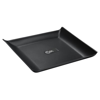 Kit 6 Pratos Quadrados 16cm Pretos Plástico Cozy Coza Lanches Frutas Frios