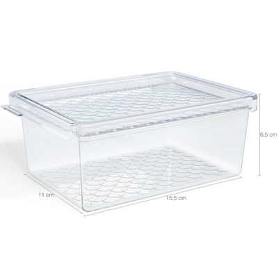 Kit 3 Organizadores de Geladeira com Tampa 660ml Cozinha Multiuso Frutas Transparente UZ