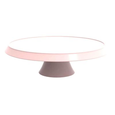 Kit 3 Porta Bolos Tortas 25cm Rosa com Cúpula e Pé Café Hotel Padaria Bubble Crippa